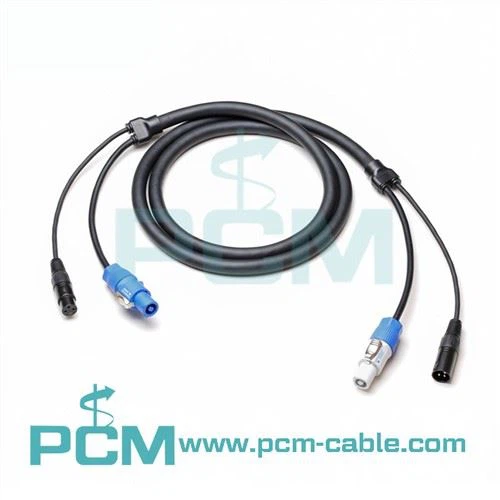Proel 3Pin XLR DMX en Powercon Power hybride kabel