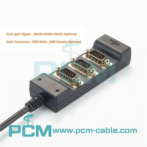 USB naar 3-poorts RS-232 met USB-repeater