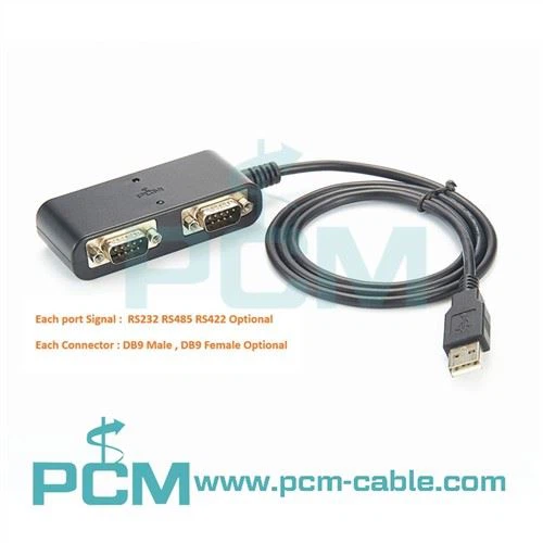 USB naar seriële adapter 2-poorts RS232