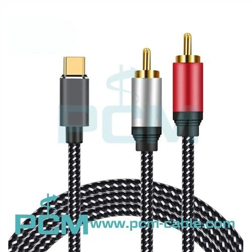 USB Type C naar 2 RCA-audiokabel