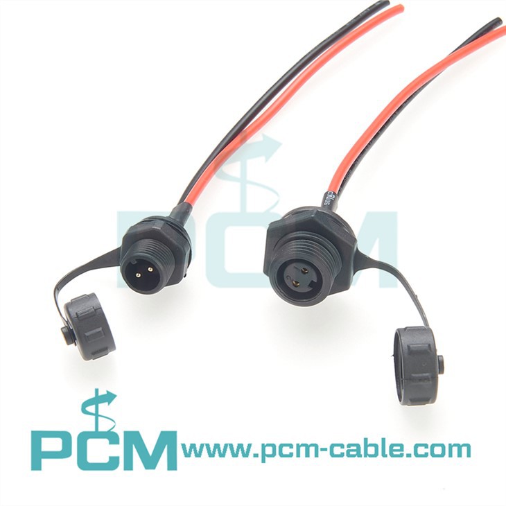 2-pins M12 M16 waterdichte paneelmontagekabel voor LED