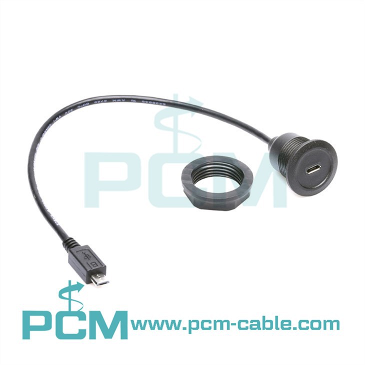 Micro B Round Panel Mount Extension Cable