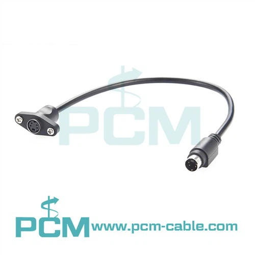 4-pins mini-din vrouwelijke paneelmontagekabel