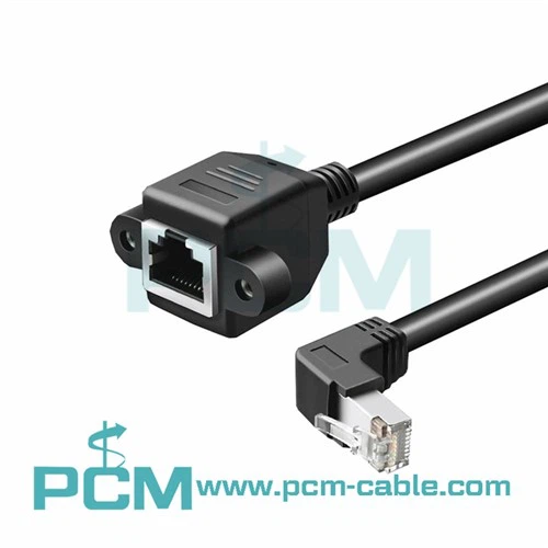 Haakse RJ45 Ethernet-verlengkabel panelbevestiging