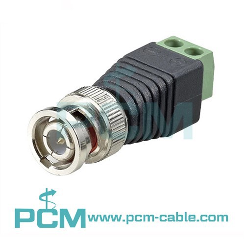 BNC-stekker naar AV 2-schroefs klemmenblok Balumconnector
