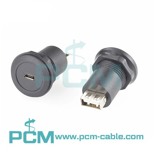 Micro-USB naar USB Een ronde adapter voor paneelmontage