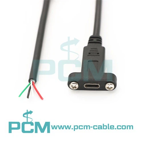 Paneelmontagekabel USB C naar Micro B mannetje