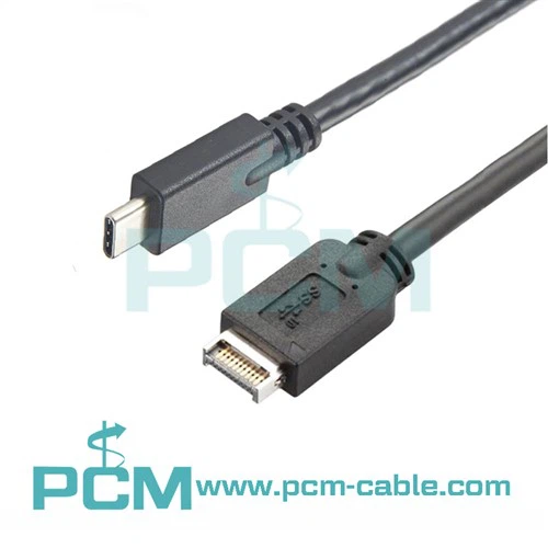 USB 3.1 voorpaneel header Type-E mannelijk naar type-C mannelijk kabel
