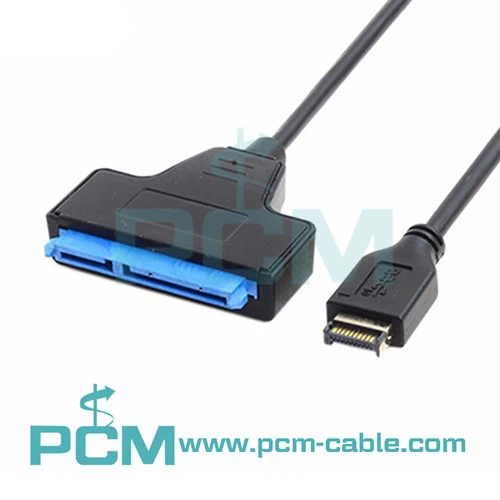 USB 3.1 Type-E Gen2 voorpaneel naar 22-pins SATA HDD SSD-kabel