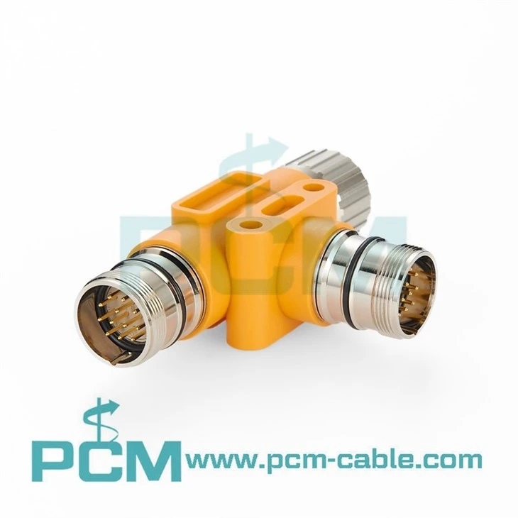 M23 Male Female Connectors for 12 Pin T-Connector