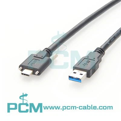 Industriële camerakabel USB 3.1 Type C-kabel met M2-schroefvergrendeling