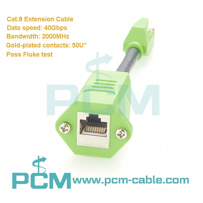 Cat8 shielded panel mount extension cable cat 8 coupler Cat8 shielded panel mount extension cable cat 8 coupler