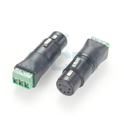 5-pins vrouwelijke XLR DMX naar schroefklemadapter